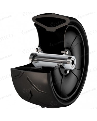Roue métal noire 370x165 / profil souple CS / moyeu 20x149