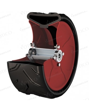 Roue métal rouge 370x165 / profil CV / moyeu 20x140